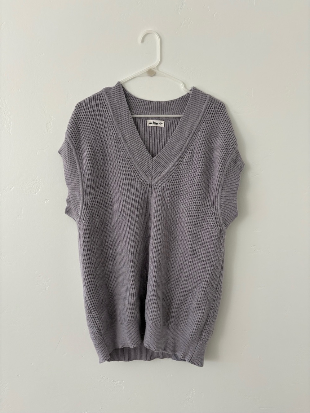 In Bloom Lavender Gray V-Neck Sweater Vest
